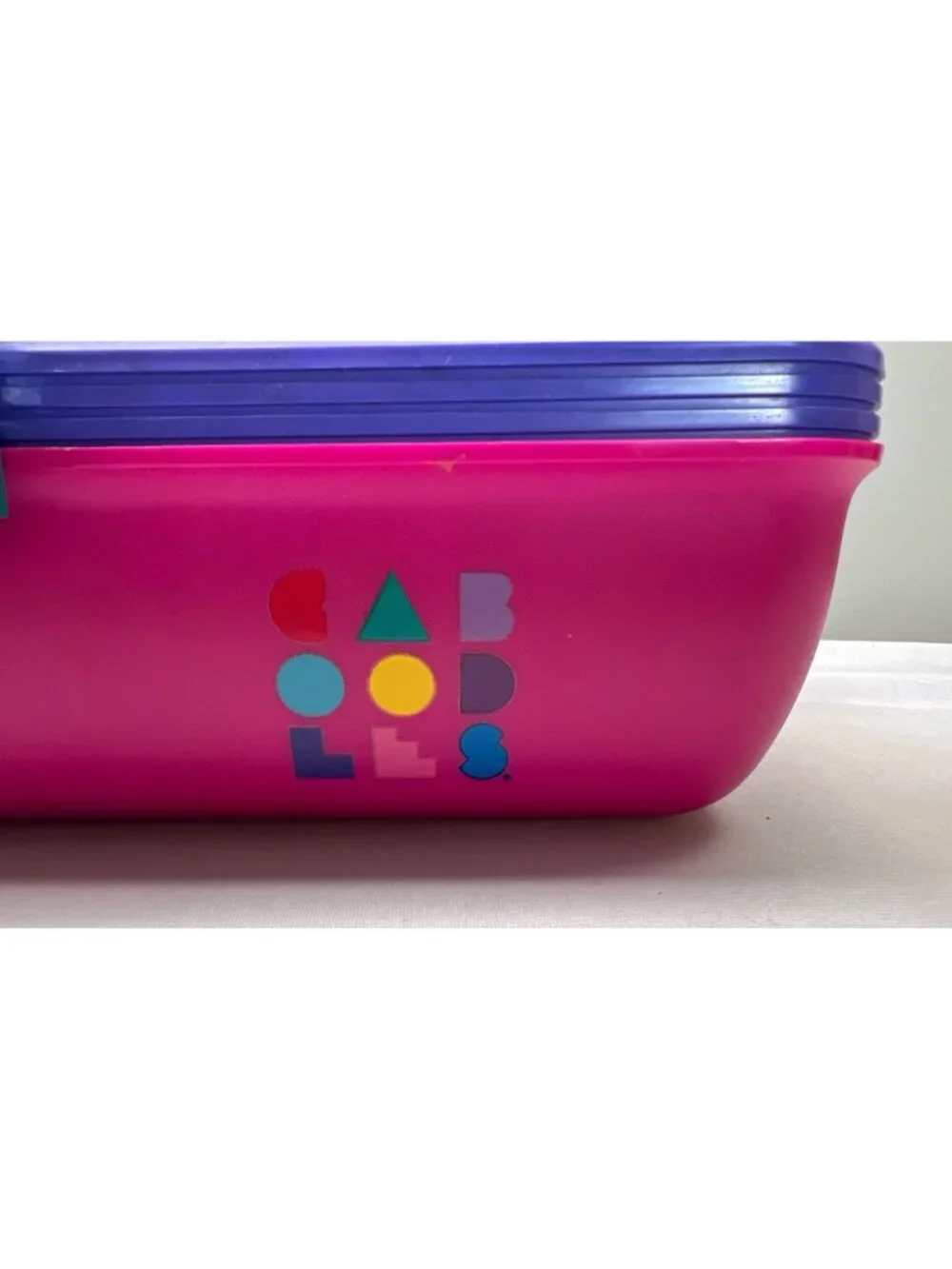 Vintage Caboodles Cosmetic Makeup Case Travel Train Pink Purple 2622 USA